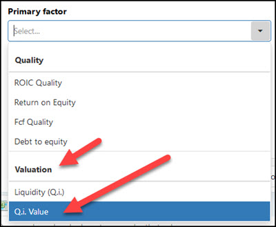 Qi Value new screener